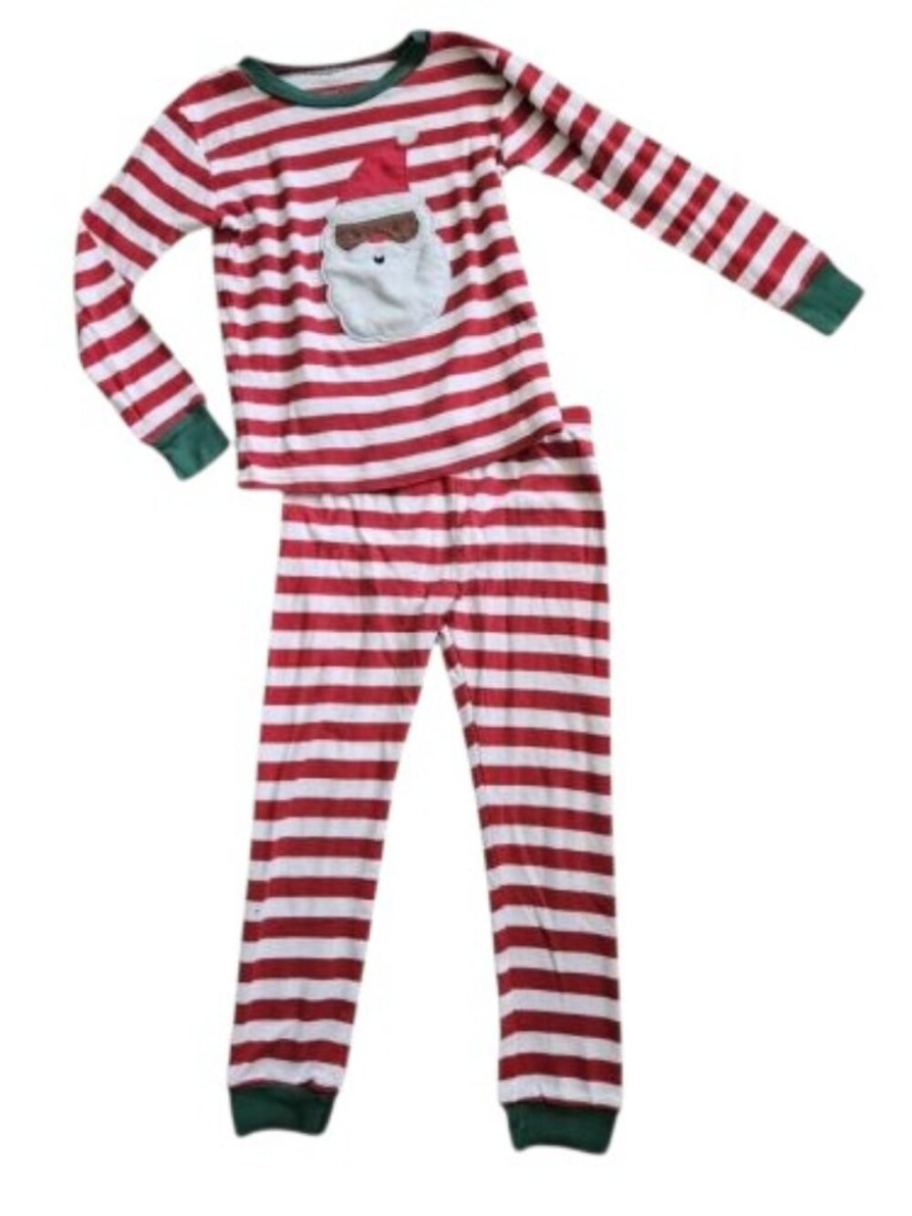 CARTER'S Red White Striped SANTA Long Sleeved Cotton Pajamas Boys Size 5T